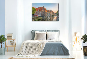 Premium Textil-Leinwand 120 cm x 80 cm quer Leie, Gent