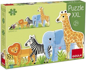 Goula 53426 - Puzzle XXL, Tiere im Dschungel, 16 Teile