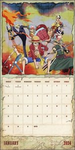 One Piece Broschurkalender 2024. Mit diesem Anime-Kalender können Fans die Abenteuer der Strohhutbande hautnah miterleben. Schöne Geschenkidee für Manga-Freunde. 30,5 x 30,5 cm