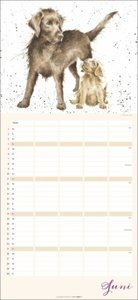 Happy Family Familienplaner 2023. Großer Terminkalender mit 5 Spalten für Familien. Schöner Familien-Wandkalender 2023 mit süßen Tier-Illustrationen. 22x48 cm.