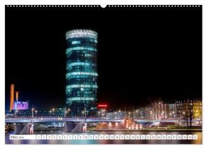 Frankfurt am Main - at night (Wandkalender 2024 DIN A2 quer), CALVENDO Monatskalender