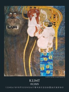 Gustav Klimt 2025 - Bild-Kalender 42x56 cm - Kunst-Kalender - Metallicfolienveredelung - Wand-Kalender - Malerei - Alpha Edition
