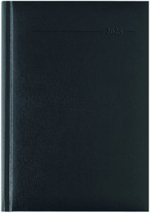 Zettler - Buchkalender Balacron 2025 schwarz, 15x21cm, Taschenkalender im Tucson Einband mit 352 Seiten, 7 Tage auf 6 Seiten, Adressteil, Monats- und Jahresübersicht und internationales Kalendarium