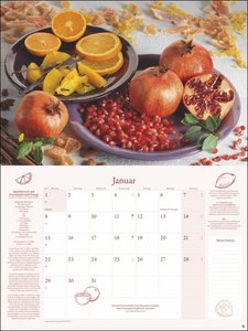 Küchenkalender Broschur XL 2024. Praktischer und dekorativer Kalender für die Küche: Tolle Fotos, ein monatliches Rezept und viel Platz für Termine in einem hochwertigen Broschürenkalender.
