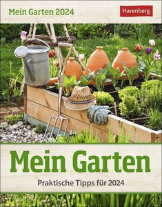 Mein Garten Tagesabreißkalender 2024. Tischkalender für jeden Tag. Tageskalender mit praktischen Garten-Tipps. Garten-Kalender 2024 zum Abreißen