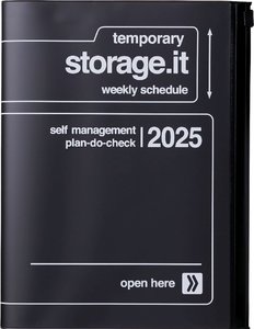MARK'S 2024/2025 Taschenkalender A5 vertikal, Storage it, Black