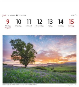 England Sehnsuchtskalender 2025 - Wochenkalender mit 53 Postkarten