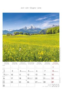 Alpen 2025 - Bild-Kalender 23,7x34 cm - The Alps - Wandkalender - mit Platz für Notizen - Alpha Edition