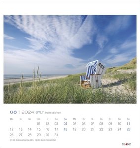 Sylt Impressionen Postkartenkalender 2024 von Hans Jessel. Die schönsten Seiten der Insel in einem kleinen Kalender zum Aufstellen oder Aufhängen. Fotokalender mit monatlichen Postkarten zum Sammeln und Verschicken.