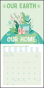 GreenLine Green Vibes 2023 - Wand-Kalender - Broschüren-Kalender - 30x30 - 30x60 geöffnet
