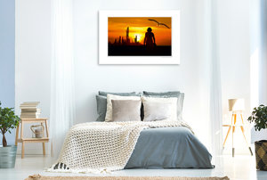 Premium Textil-Leinwand 120 cm x 80 cm quer Ein Motiv aus dem Kalender Emotional Moments: Die Skyline von New Holz City. / UK-Version