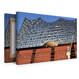 Premium Textil-Leinwand 45 cm x 30 cm quer Elbphilharmonie Aussichtsterrasse und Fassade