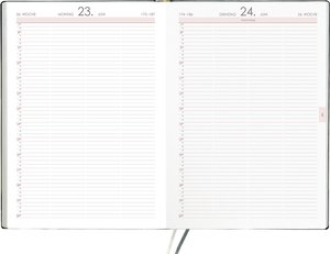Terminbuch anthrazit 2025  - Bürokalender A4 (21x29,7 cm) - 1 Tag 1 Seite - Einband wattiert - Viertelstundeneinteilung 7:30 - 20 Uhr - 886-0021