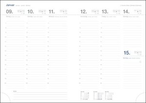 Cheftimer A5 mit Wochenkalender. Schwarzer Terminkalender 2023. Buch-Kalender mit Lesebändchen und Eckperformation. Wattierter Taschenkalender zum Planen von Terminen.