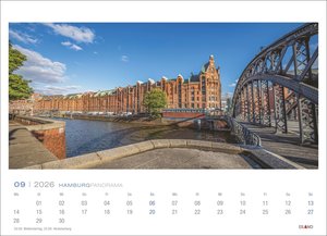 Hamburg Panorama Postkartenkalender 2026