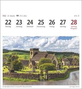 England Sehnsuchtskalender 2023. Fernweh in einem kleinen Kalender zum Aufstellen. Die schönsten Landschaften Englands als Postkarten in einem Tischkalender. Auch zum Aufhängen.