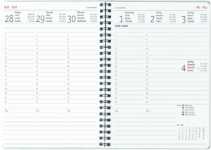 Wochenplaner PP-Einband blau 2025 - Büro-Kalender A5 - Cheftimer - blue - Ringbindung - 1 Woche 2 Seiten - 128 Seiten - Zettler