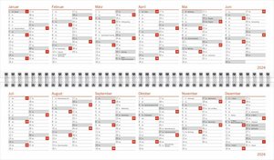 Simons Katze Büroplaner 2024. Kultiger Tischkalender für den Arbeitsplatz. Lustiger Spiral-Kalender für Simons Cat-Fans. Wochenplaner 2024 quer.