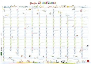 Helme Heine Posterplaner 2023. Liebevoll illustrierter Wand-Kalender mit Helme Heine und seinen Freunden. Praktischer Jahresplaner 2023 zum Eintragen