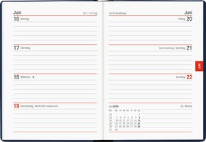 Taschenkalender schwarz 2025 - Bürokalender 10,2x14,2 - 1 Woche auf 2 Seiten - flexibler Kunststoffeinband - Notizheft - Wochenkalender - 640-1020