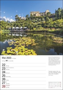 Südtirol Wochenplaner 2023. Wochenkalendarium, Zitate und viel Platz für Notizen in einem Kalender. Wand-Kalender 2023 mit schönen Fotos der südtiroler Landschaften.