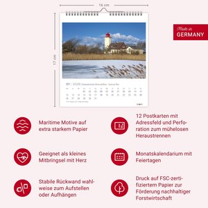 Ostseeküste Postkartenkalender 2026
