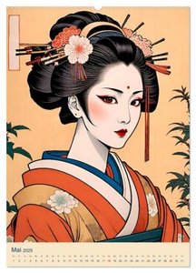 Japanische Geishas (Wandkalender 2025 DIN A2 hoch), CALVENDO Monatskalender