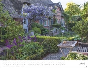 Gartenparadies Posterkalender 2024. Wandkalender mit 12 romantischen Garten-Fotos. Dekorativer Bildkalender für Gartenliebhaber. 44 x 34 cm. Querformat.