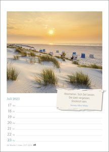 Lebensweisheiten Wochenkalender 2023. Kluge Zitate wöchentlich neu in einem Kalender 2023. Landschaften, die zum Träumen anregen. Fotokalender 2023.