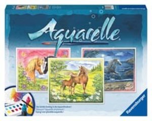 Ravensburger 29468 - Aquarelle Maxi, Glückliche Pferde, Bildgröße 30 x 24 cm