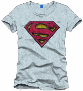 Superman - Vintage Logo - T-Shirt - Grau - Größe L