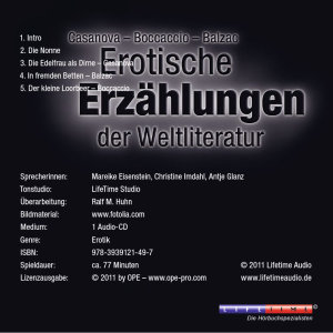 Erotische Erzählungen der Weltliteratur, 1 Audio-CD