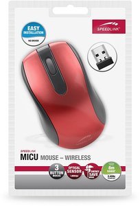 MICU Mouse, kabellose 3-Tasten-Maus - Wireless, rot