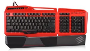 Mad Catz S.T.R.I.K.E. TE Mechanische Gaming-Tastatur, Keyboard für PC, rot