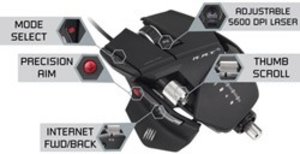 Mad Catz R.A.T. 5 Gaming Maus, 5600 dpi, schwarz-matt