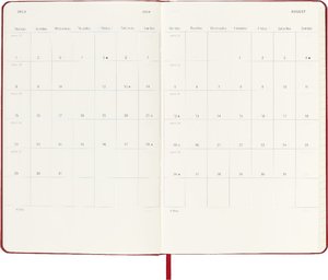 Moleskine 12 Monate Tageskalender 2024, Large/A5, Scharlachrot