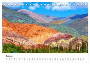 Südamerika - Vom Reich der Inka bis nach Patagonien (Tischkalender 2024 DIN A5 quer), CALVENDO Monatskalender