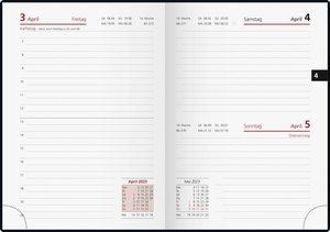 rido/idé 7018242293  Tageskalender  Taschenkalender  2023  Modell Technik III  1 Seite = 1 Tag, Sa. + So. auf einer Seite  Blattgröße 10 x 14 cm  Schaumfolien-Einband Catana  bordeaux