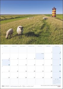 Moin! Ostfriesland Planer 2023. Praktischer Wandplaner mit Raum für Notizen. Terminplaner und Fotokalender, der Ostfriesland von seiner schönsten Seite zeigt.