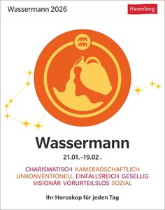 Wassermann Sternzeichenkalender 2026
