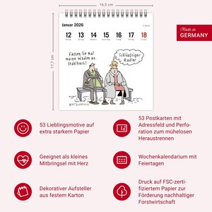 Peter Butschkow: Fahrrad unser Premium-Postkartenkalender 2026