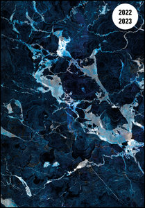 Collegetimer Blue Marble 2022/2023 - Schüler-Kalender A6 (10x15 cm) - Marmor - Day By Day - 352 Seiten - Terminplaner - Notizbuch - Alpha Edition