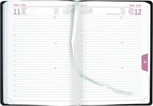 Buchkalender Tucson schwarz 2025 - Büro-Kalender A5 - Cheftimer - 1 Tag 1 Seite - 416 Seiten - Tucson-Einband - Zettler
