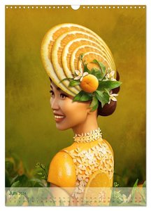 Zum Anbeissen - surreale Frauenportraits mit Obst und Gemüse (Wandkalender 2024 DIN A3 hoch), CALVENDO Monatskalender