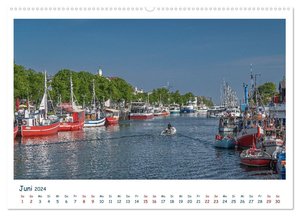 Warnemünde an der Ostsee (hochwertiger Premium Wandkalender 2024 DIN A2 quer), Kunstdruck in Hochglanz