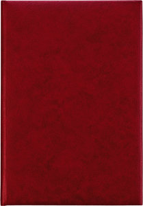 Buchkalender rot 2025 - Bürokalender 14,5x21 cm - 7 Tage auf 6 Seiten - wattierter Kunststoffeinband - Stundeneinteilung 7 - 19 Uhr - 873-0011