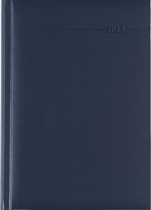 Buchkalender Balacron blau 2023 - Büro-Kalender A5 - Cheftimer - 1 Tag 1 Seite - 352 Seiten - Balacron-Einband - Alpha Edition