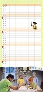 Pippi Langstrumpf Familienplaner 2023. Terminkalender 2023 mit Fotos aus den Kult-Filmen. Familienkalender mit 5 Spalten. Familien-Wandkalender mit Schulferien und Stundenplänen.