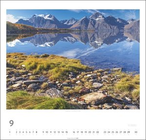 Norwegen Kalender 2024. Reise-Wandkalender mit 12 atemberaubenden Fotografien im Land der Mitternachtssonne. Landschafts-Kalender 2024 zum Aufhängen. 48x46 cm.