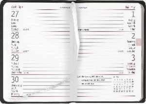 Taschenkalender Buch PVC schwarz 2023 - Büro-Kalender 8x11,5 cm - 1 Woche 2 Seiten - 144 Seiten - Notiz-Heft - Alpha Edition